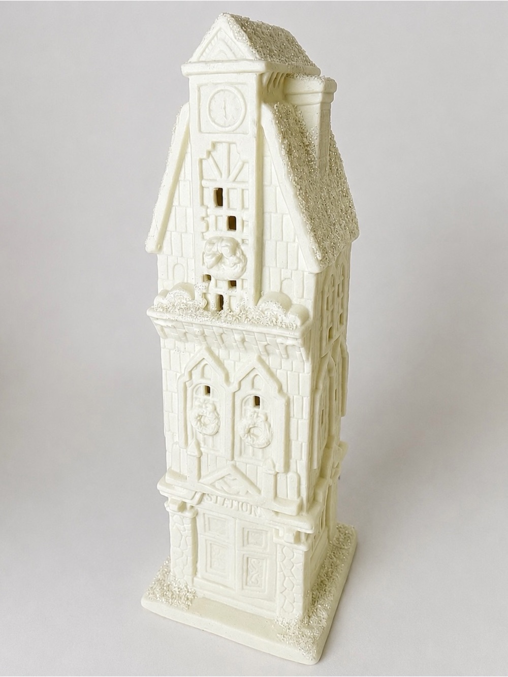 Vintage Holiday Time Porcelain Lighted Christmas Station House Village Decor